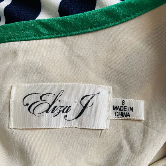 Eliza J Women’s Multicolor Chevron Print 3/4 Sleeve Stretch Sheath Dress Size 8 - Picture 6 of 8